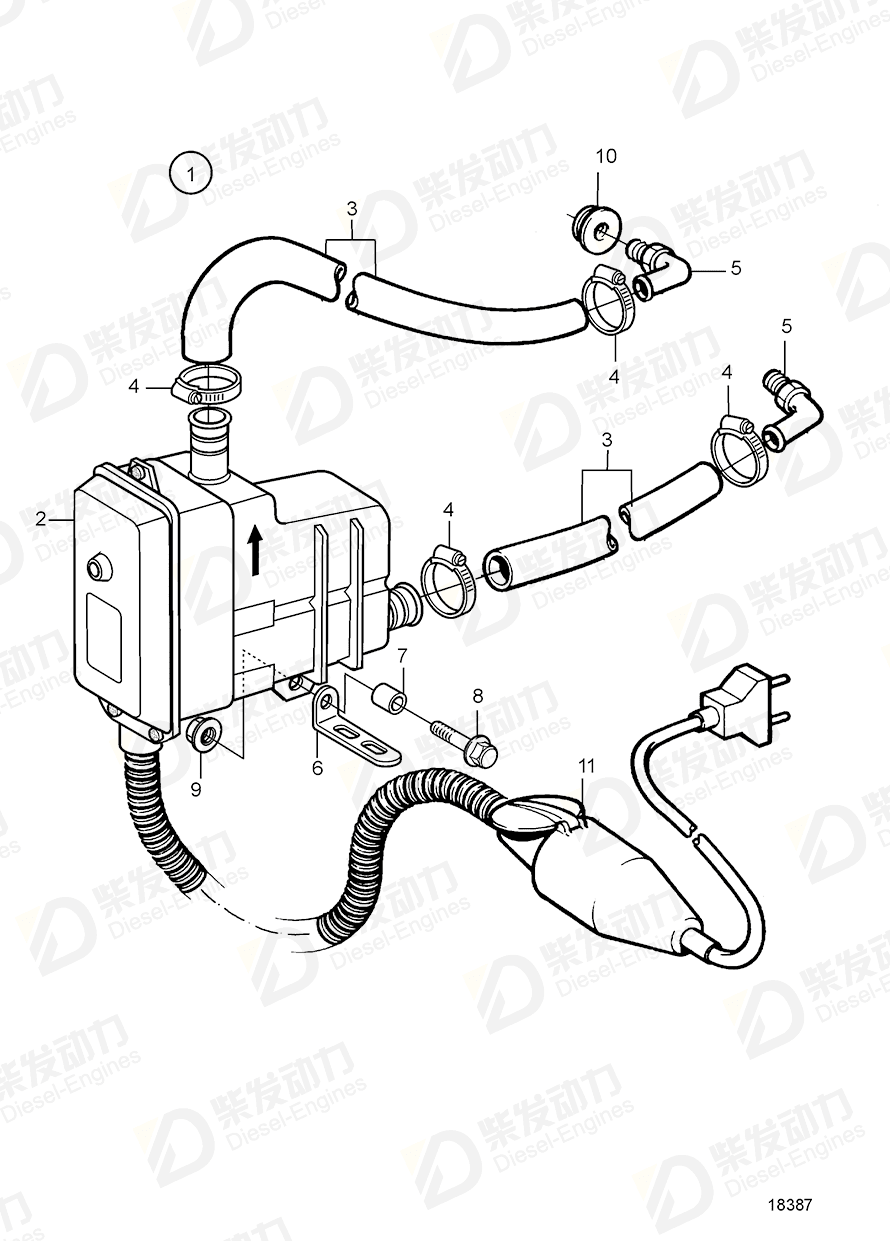 volvo penta Engine heater 866586 Drawing